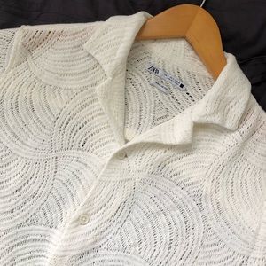 Zara Knit Cuban Collar Shirt